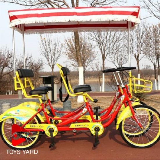 صورة دراجة هوائية عائلية 4 راكب ب لون ازرق جذاب